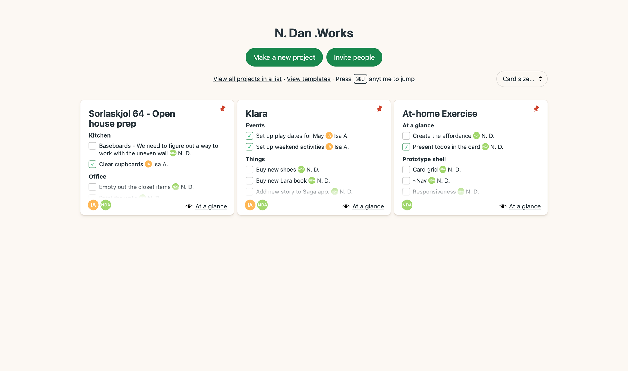 At a glance affordance refined